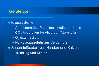 Gerätetypen Inhalationsnarkose Gerätetypen Inhalationsnarkose