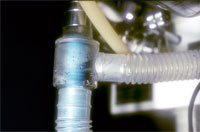 Kondenswasserbildung im Atemschlauch Kondenswasserbildung im Atemschlauch